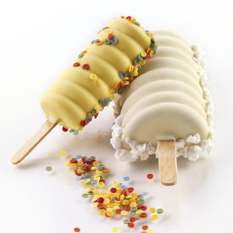 1 Pz Set 2 Stampi Gel04 Tango con 50 Stecchi in Legno per Stecco Gelato Dm45H92 mm [e9a8b669]