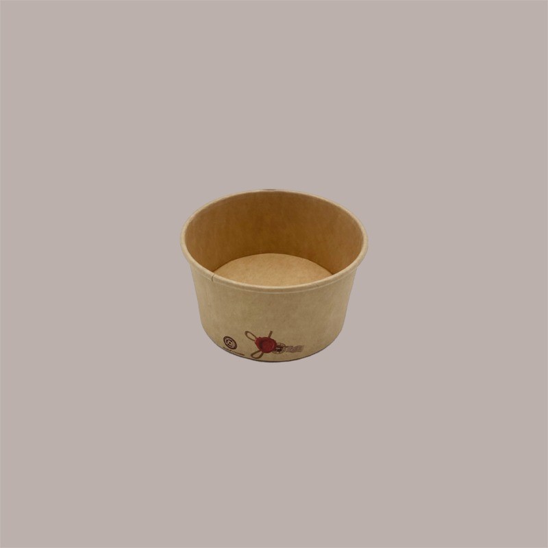 180 Coppetta Gelato Grande in Carta Kraft Avana Naturale Ceralacca 230cc [961dd70d]