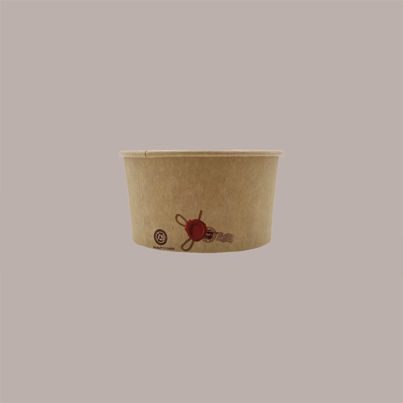 180 Coppetta Gelato Grande in Carta Kraft Avana Naturale Ceralacca 230cc [d20b1f12]