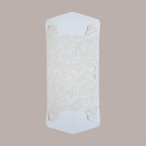 10 Pz Scatola Porta Paste Dolci in Cartoncino Avorio Damascato 36x26H6cm [3910ff53]