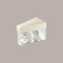 10 Pz Scatolina in Carta Seta Bianco e Pvc a forma di Fetta di Torta Ideale per Confetti 80x45x50 mm [aa841ef0]