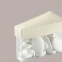 10 Pz Scatolina in Carta Seta Bianco e Pvc a forma di Fetta di Torta Ideale per Confetti 80x45x50 mm [73a25dfd]