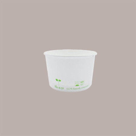 200 Pz Coppetta Gelato Compostabile Biodegradabile Bianco 200cc [7ce7e0e2]