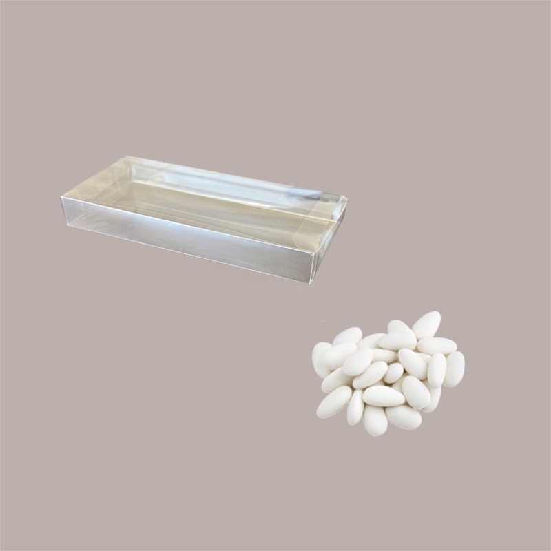 20 Pz Scatola Astuccio Trasparente Porta Cioccolatini e Confetti 16x7,5H2 cm [1739a09f]