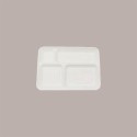 25 Pz Vassoio Self 4 Scompartimenti in Polpa di Cellulosa Bio 37x27H3,5 cm [b5bb88fe]