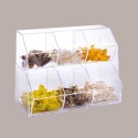 Porta Granelle Contenitore Trasparente 6 Scomparti Multiuso 45x25H33,5 cm [d2c62bb6]