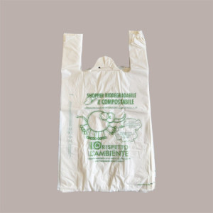 Shopper Bio Grandi Monouso a Strappo Elefante, 30+10+10H60cm 500 Pezzi, Bianco, Manico a Bretella [48e3ddfc]