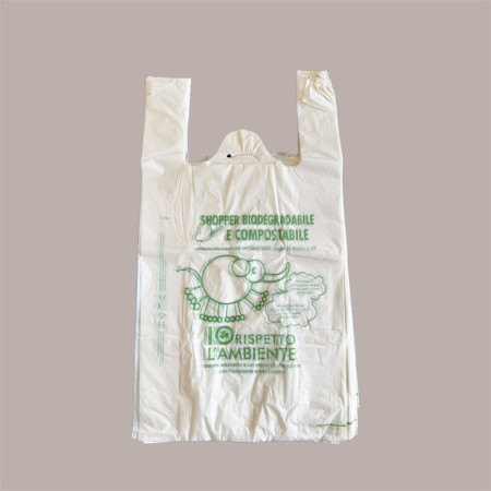 Shopper Bio Grandi Monouso a Strappo Elefante, 30+10+10H60cm 500 Pezzi, Bianco, Manico a Bretella [48e3ddfc]