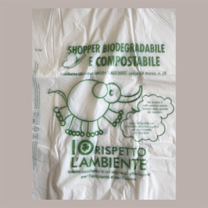 Shopper Bio Grandi Monouso a Strappo Elefante, 30+10+10H60cm 500 Pezzi, Bianco, Manico a Bretella [69d640ed]