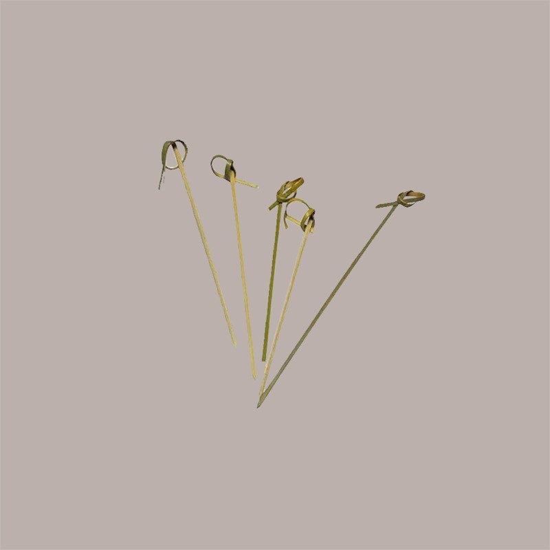 300 Pezzi Ricciolo Spiedino Knot cm10,5 Natural Bamboo Legno [8a5922a6]