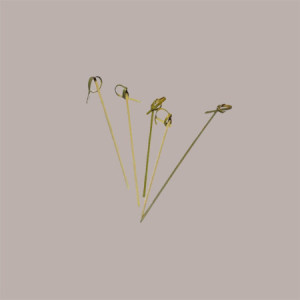 100 Pezzi Ricciolo Spiedino Knot cm15 Natural Bamboo Legno [6cde0421]