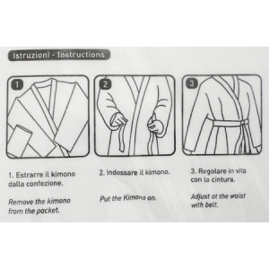 10 Pz Kimono Monouso con Cintura Nero in Tessuto TNT [7a2c5db7]