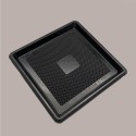 60 Pz Vassoio Quadrato Medoro Nero Plastica Rigido 24x24 cm [840093a5]