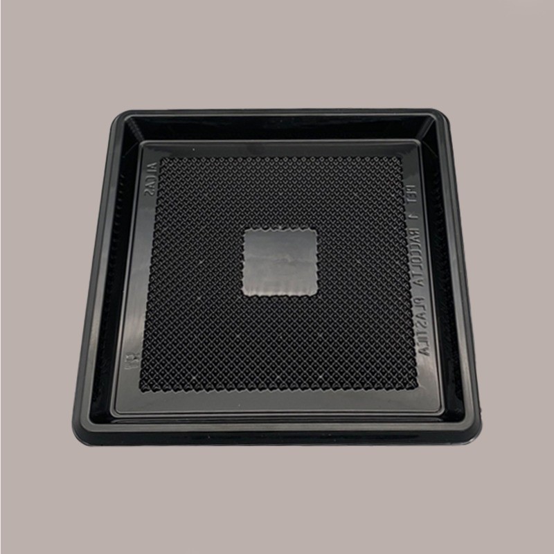 60 Pz Vassoio Quadrato Medoro Nero Plastica Rigido 24x24 cm [ea3b11ac]