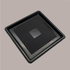 50 Pz Vassoio Quadrato Medoro Nero Plastica Rigido 28x28 cm [bc41d05f]