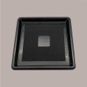 50 Pz Vassoio Quadrato Medoro Nero Plastica Rigido 28x28 cm [d27a5256]
