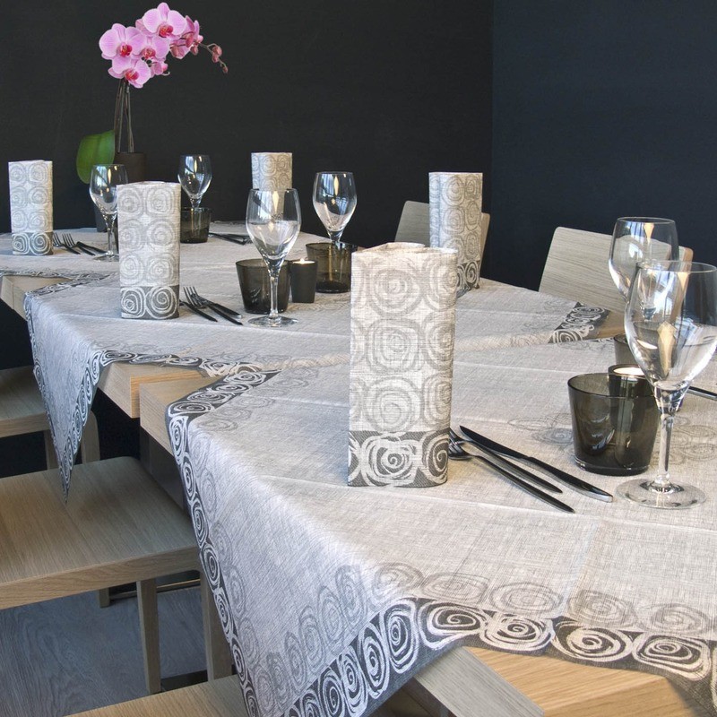 25 Pz Tovaglia in Carta Airlaid Mono Rossella Nero 100x100 cm [c6386aae]