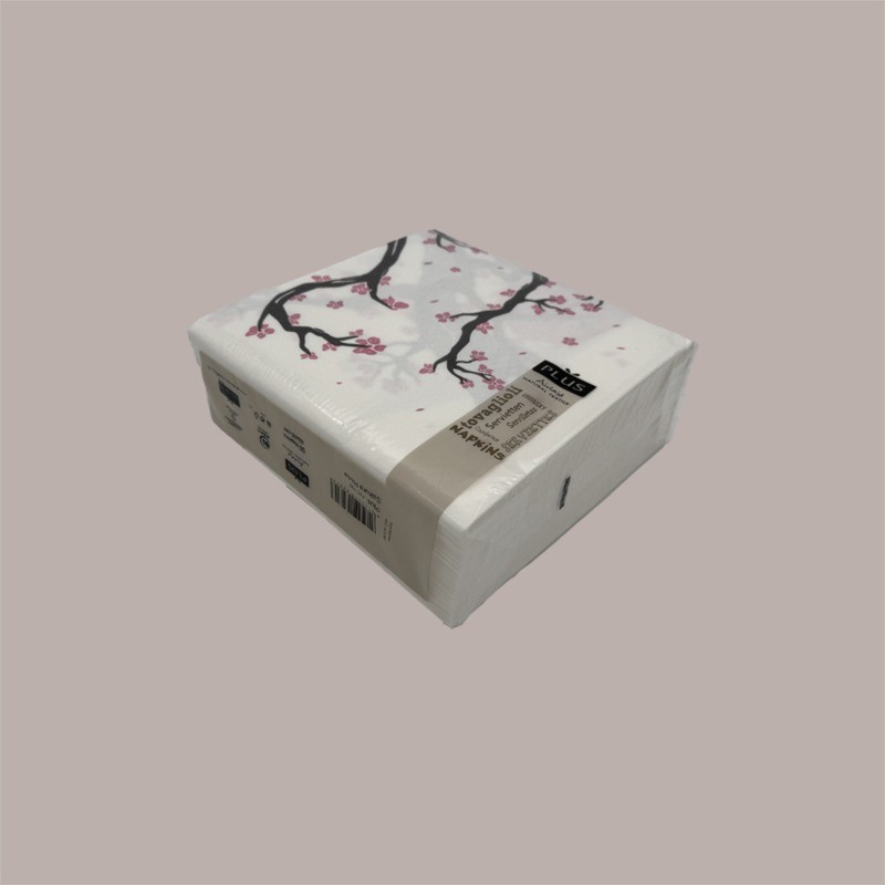 100 Pz Tovaglioli in Carta Airlaid Plus Sakura Rosa 40x40 cm [51320e90]