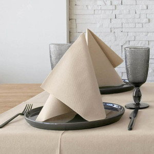 100 Pz Tovaglioli in Carta Airlaid Mono Color Soft Sabbia 40x30 cm [c5c1c64c]