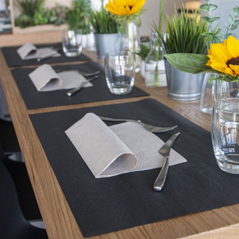 400 Pz Tovaglietta Carta Ecoblack Onda Nera 30x48 cm [47baf58b]