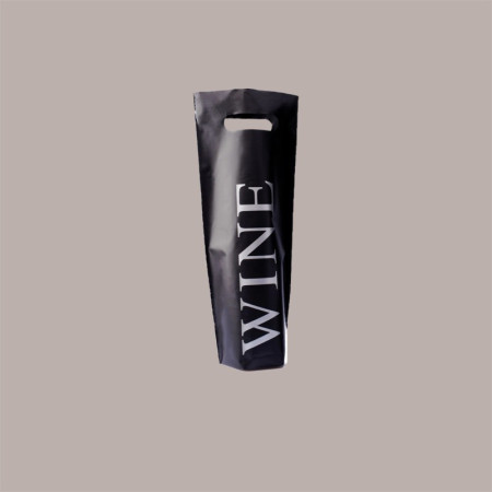 20 Pz Shopper Porta Bottiglia da 750 ml in Plastica Nera Stampa Wine 16+10x38 Cm [0bdbbd83]