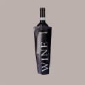 20 Pz Shopper Porta Bottiglia da 750 ml in Plastica Nera Stampa Wine 16+10x38 Cm [65e03f8a]