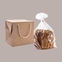 10 Pz Bag Box Porta Panettone Carta Kraft Avana con Cordino 25+25x25 cm [6bb98e89]