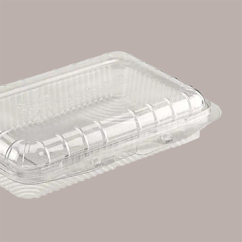 100 Pz Vaschetta + coperc. PET rettangolare 700 cc [c3ca079c]