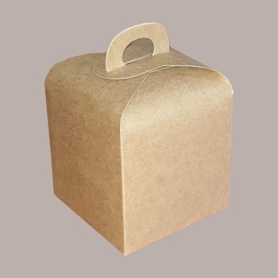 Scatola Porta Panettone Piccolo da 100gr in Cartoncino Avana 10x10x10 cm 20 pezzi [76cbf964]