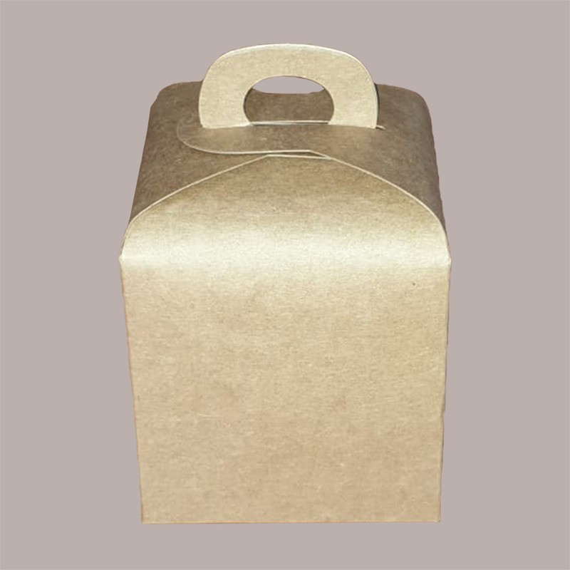 Scatola Porta Panettone Piccolo da 100gr in Cartoncino Avana 10x10x10 cm 20 pezzi [afedba69]