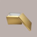 2 Pz Scatola per Confezione Regalo Baule e Coperchio Carta Fibra Oro 400x285H240 mm [8c717395]