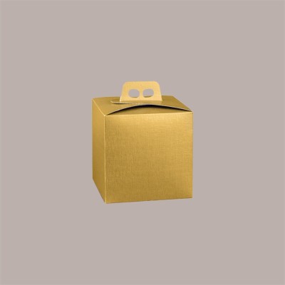 Scatola Quadrello Porta Panettone Alto e Pandoro in Carta Fibra Oro 21x21x22 cm 10 pezzi [1dd9aa92]