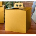 Scatola Quadrello Porta Panettone Alto e Pandoro in Carta Fibra Oro 21x21x22 cm 10 pezzi [76b26f85]