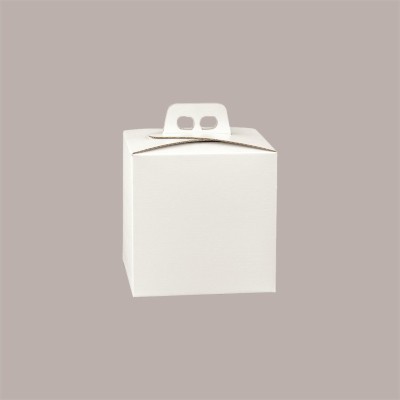 Scatola Quadrello Porta Panettone Alto e Pandoro in Carta Fibra Bianco 21x21x22 cm 10 Pz [b0fa6499]