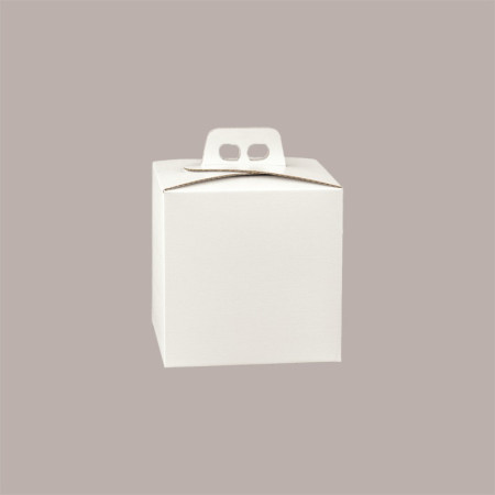 Scatola Quadrello Porta Panettone Alto e Pandoro in Carta Fibra Bianco 21x21x22 cm 10 Pz [b0fa6499]
