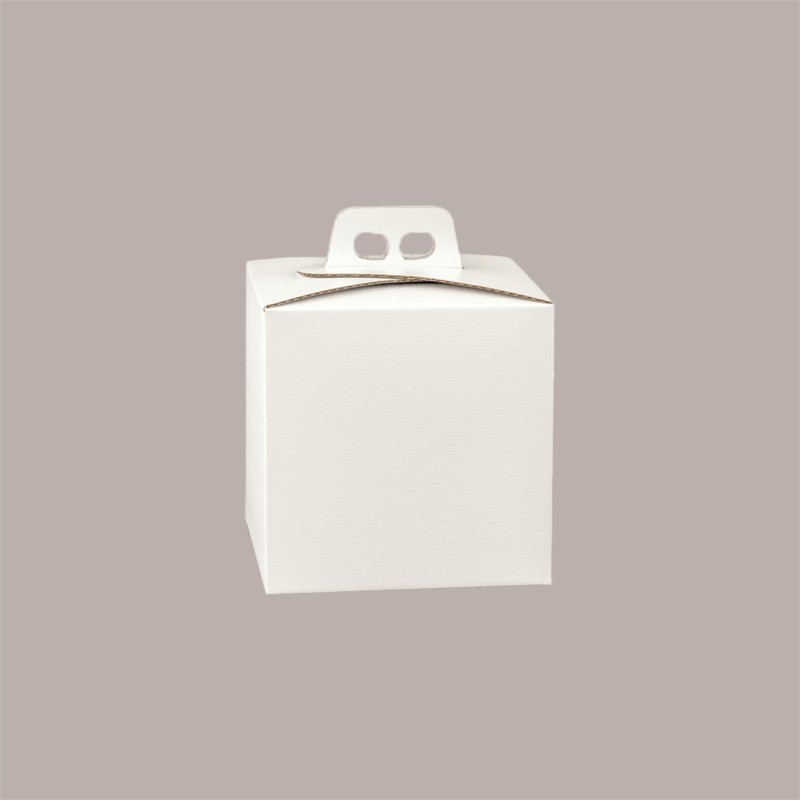 Scatola Quadrello Porta Panettone Alto e Pandoro in Carta Fibra Bianco 21x21x22 cm 10 Pz [b0fa6499]