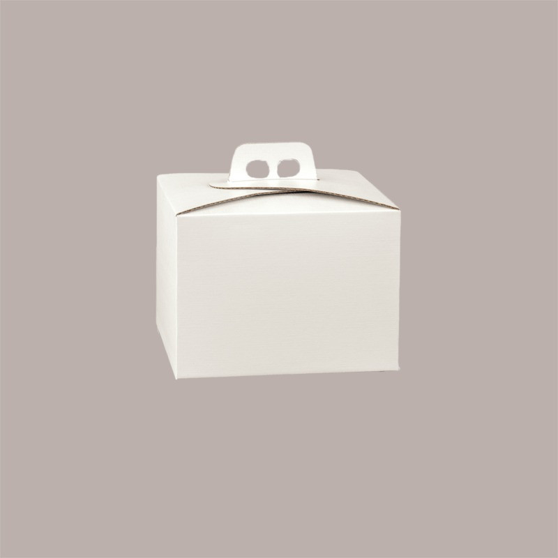 Scatola Quadrello Porta Panettone Basso in Carta Fibra Bianco 24,5x24,5x19 cm 10 Pezzi [3f04cc4b]
