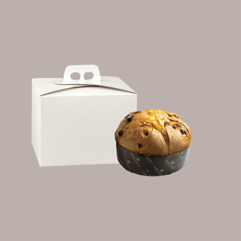 Scatola Quadrello Porta Panettone Basso in Carta Fibra Bianco 24,5x24,5x19 cm 10 Pezzi [e6228f46]