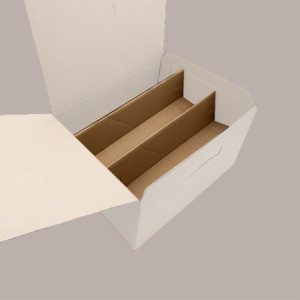 Segreto Scatola in Carta Fibra Bianco Porta 6 Bottiglie Orizzontali 325x255x180 mm 10 pezzi
