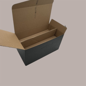 Segreto Scatola in Carta Seta Nero Porta 4 Bottiglie Orizzontali 325x175x180 mm 10 pezzi