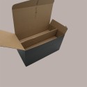 Segreto Scatola in Carta Seta Nero Porta 4 Bottiglie Orizzontali 325x175x180 mm 10 pezzi [aa4d9eff]