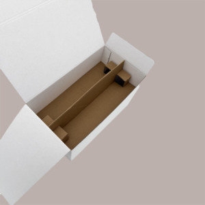 Segreto Scatola in Carta Fibra Bianca Porta 4 Bottiglie Orizzontali 325x175x180 mm 10 pezzi