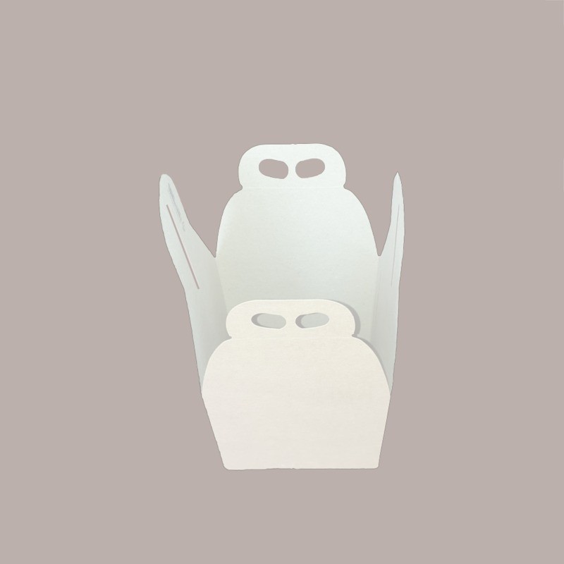 Scatola per Confezione Regalo Porta Piccolo Panettone da 100gr in Cartoncino Fibra Bianco 10x10x10 cm 20 Pezzi [596d3e91]