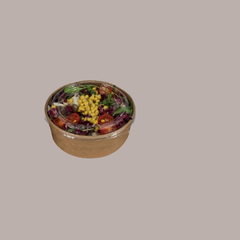 50 Pz Coppa Insalata Ciotola Carta Avana  Asporto 1200 cc dm18 [da350996]