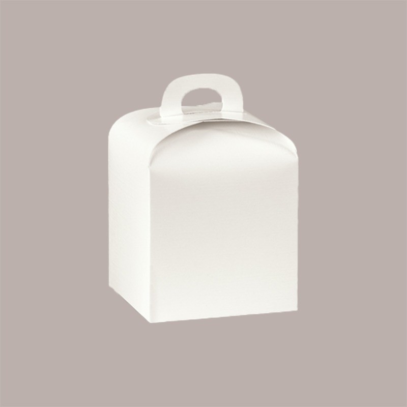 Scatola Porta Piccolo Panettone da 100gr in Cartoncino Fibra Bianco 10x10x10 cm 20 Pezzi [5350d9d9]