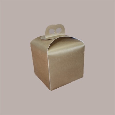 Scatola per Confezione Regalo Porta Panettone Alto da 500 o 750gr  in Cartoncino Avana 160x160H140mm 10 Pezzi [e67fe946]