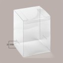 Scatola Trasparente Espositiva con Fondo Carta H30 mm Bianco Effetto Fibra  210x210H300mm 5 Pezzi [cb84c52d]