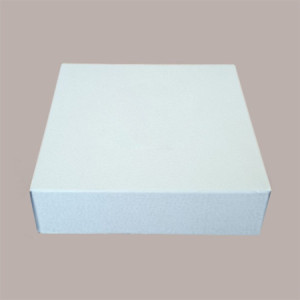 Scatola Trasparente Espositiva con Fondo Carta H30 mm Bianco Effetto Fibra 250x250H500mm 5 Pezzi [dc3f5137]