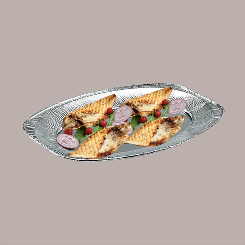 Vassoio Ovale in Alluminio per Alimenti V350G 550x360 10 Pezzi [44fdc127]