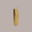 Borsa Busta Carta Avana porta 1 Bottiglia 750 ml con Manico in Cordoncino 12+8.5x39cm 20 Pezzi [29939c51]